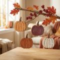 Pumpkin decoration for hanging wooden decoration autumn 14.5x13cm 8 pcs | Floristik24.ie