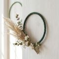 Decorative ring, jute, decorative loop, green/dark green, Ø30cm, 4 pieces | Floristik24.ie