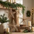 Star Jute Natural Rustic Christmas Star 30cm 4pcs | Floristik24.ie