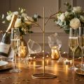 Decorative hanging glasses, clear with gold, 9cm, 2 pieces | Floristik24.ie