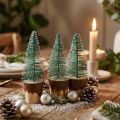 Christmas decoration Christmas tree snowed 10cm 8pcs | Floristik24.ie