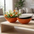 Modern boat bowl in orange – 39 cm – Versatile for decoration and planting – 2 pieces | Floristik24.ie