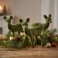 Decorative figure deer fawn flocked Christmas figures green 10.5cm 6 pcs | Floristik24.ie
