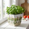 Herb pot, planter with motif, planter H13cm W13.5cm | Floristik24.ie