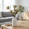 Artificial flower with 6 blossoms flocked beige green bunch of 3 H38cm | Floristik24.ie