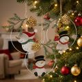Christmas pendant snowman decoration ring metal Ø14cm 3pcs | Floristik24.ie