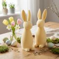 Decorative Easter Bunny – 2nd Choice – Flocked Light Yellow H29.5cm 2 pcs | Floristik24.ie