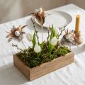 Artificial quail eggs, decorative feathers on a stick, 36cm, 12 pieces | Floristik24.ie