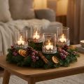 Tealight holder for sticking Vintage Ø7cm H7.5cm grey 4 pcs | Floristik24.ie