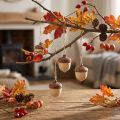 Hanging acorn decoration, autumn, natural/brown, 5.3x3.5cm, 12 pieces | Floristik24.ie