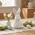 Easter Bunny Figurine Shabby Chic Rabbit Thinking White 11×9×20.5cm | Floristik24.ie