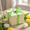 Gift ribbon light green 8mm 50m | Floristik24.ie