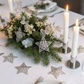 Metal star silver 6cm 20 pcs | Floristik24.ie