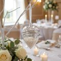 Glass heart for filling hanging decoration 7cm x 10cm clear 2pcs | Floristik24.ie