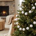 Christmas tree decoration snowball garland decoration white 185cm | Floristik24.ie