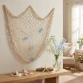 Maritime fishing net, deco net with shells 100×120cm | Floristik24.ie
