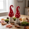 Toadstool ceramic decorative mushrooms red white Ø5cm H15.5cm 2pcs | Floristik24.ie