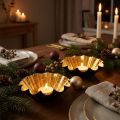 Tealight holder Christmas decoration baking pan black gold Ø12cm 2pcs | Floristik24.ie