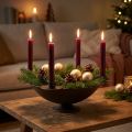 Decorative bowl candle holder rod candle holder metal brown Ø34cm | Floristik24.ie