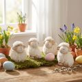 Easter Decoration Sheep Ceramic Decoration Easter Cream 9.5×6×9cm 4 pcs | Floristik24.ie
