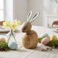 Rabbit decoration wood metal silver Easter 12,5x14x16,5cm | Floristik24.ie