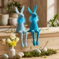 Easter décor Blue Bunny as a shelf sitter Ideal as charming spring decoration 27cm 2 pieces | Floristik24.ie