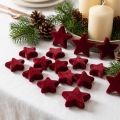 Christmas decorations, stars, Bordeaux flocked, table decoration, 4-5cm, 40 pieces | Floristik24.ie