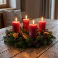 Solid-colored candles dark red 60x100mm 4 pcs | Floristik24.ie