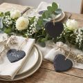 Slate board small heart for hanging black 7.5cm 6pcs | Floristik24.ie
