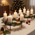 Candlestick for 4 candles black metal table decoration Ø23.5cm 2pcs | Floristik24.ie