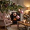 Christmas tree ball glass pink grey Ø60mm 24 pcs | Floristik24.ie