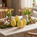 Easter Egg with Legs Yellow Decorative Figure Egg Easter Decoration H13cm 4 Pcs | Floristik24.ie