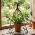 Wire hood, decorative bell, trellis made of metal Brown H25cm Ø16cm | Floristik24.ie