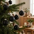 Mini Christmas balls glass black glossy/matte Ø2.5cm 22 pcs | Floristik24.ie