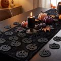 Halloween pumpkin scatter decorations, 4cm, black, glitter, 72 pieces | Floristik24.ie