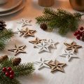 Wooden stars decoration confetti Christmas white/natural 3.5cm 48 pcs | Floristik24.ie