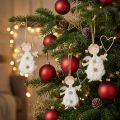 Christmas angel with heart Christmas tree decoration wood 14.5cm 8 pcs | Floristik24.ie