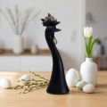 Easter decoration chicken decoration rooster black gold Ø9cm H29cm | Floristik24.ie