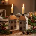 Christmas candle holder for taper candles, 14.5cm, 2 pieces | Floristik24.ie