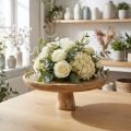 Wooden decorative plate with base, cake stand, natural look, Ø25cm | Floristik24.ie