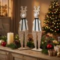 Reindeer wooden decoration figure Christmas to put 12×6.5cm H45cm 2pcs | Floristik24.ie