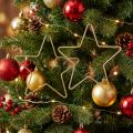 Christmas decoration metal star pendant gold Ø15cm 6 pcs | Floristik24.ie