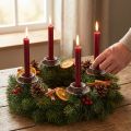 Vintage tapered candle holder for sticking Ø8.5cm H11.5cm 4pcs | Floristik24.ie