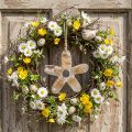 Flower to hang, wooden decoration with pattern, spring decoration natural, white H19.5cm | Floristik24.ie