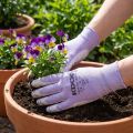 Kixx garden gloves white, lilac size 8 | Floristik24.ie