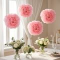 Pompom paper Ø30cm light pink 5pcs | Floristik24.ie
