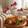 Decorative Mushroom Flower Stakes, Ceramic Fly Agaric Mushrooms, 6cm, 6 Pieces | Floristik24.ie