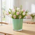 Glass pot Ø11.5cm H10.8cm mint green | Floristik24.ie