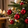 Glass Christmas baubles/tree ornaments in red, Ø4cm, 24 pieces | Floristik24.ie