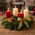 Christmas ribbon with golden dots, dimensionally stable, green, 25mm, 20m | Floristik24.ie